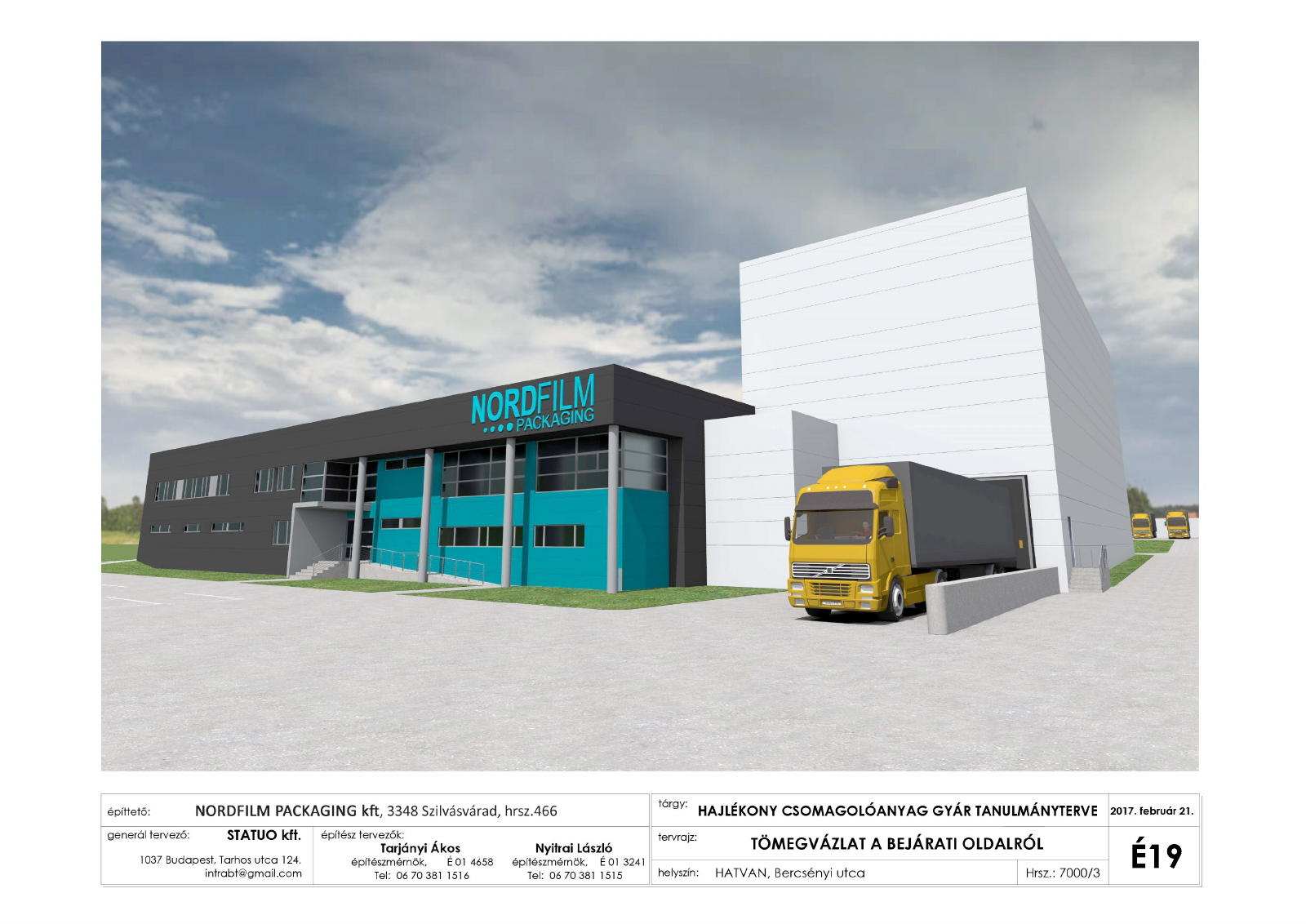 Nordfilm Packaging Kft. hajlékony csomagolóanyag feldolgozó üzem, Hatvangyártóüzem_ kép - Tarjányi Ákos építészmérnök